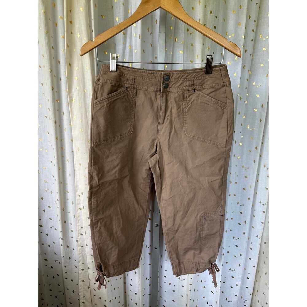 Coldwater Creek Women's Multi-Pockets Cropped Drawstring Hem Cargo Pants P4 - Picture 2 of 8